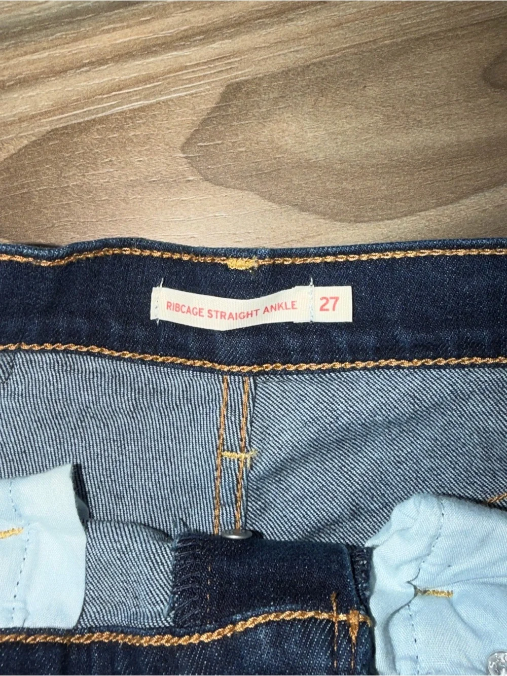 Signature by Levi Strauss Men's Straight Jeans - Dark Blue Distressed